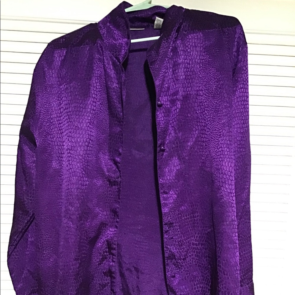 Valerie Stevens Mens Purple Button Up